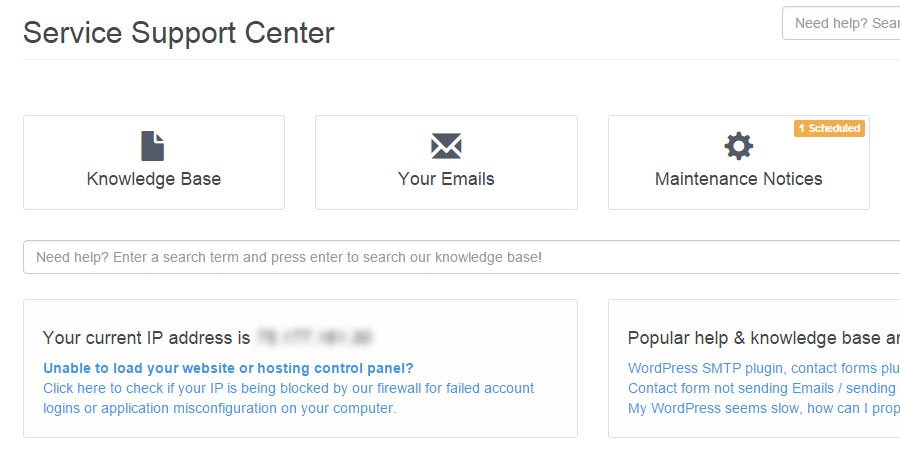 hosting-support-center-dashboard