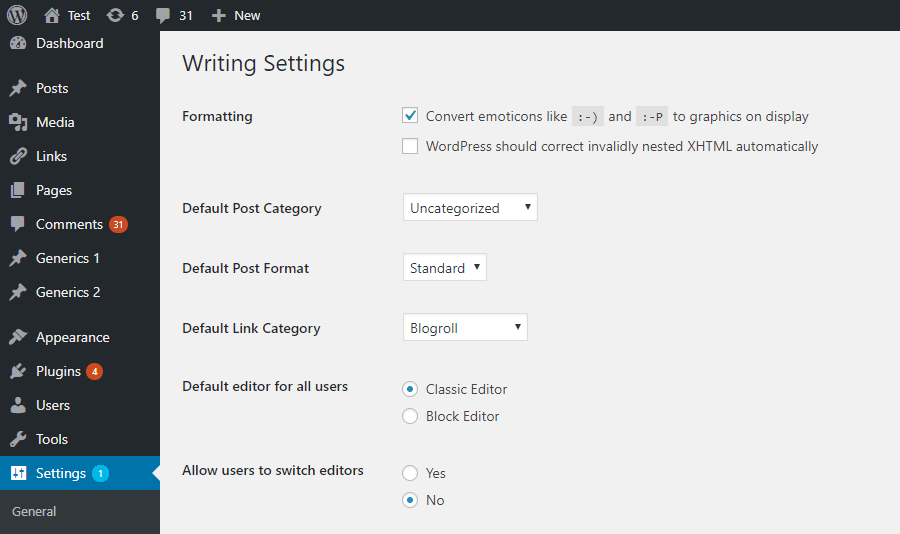 WordPress 5.0 Gutenberg and Classic Editor