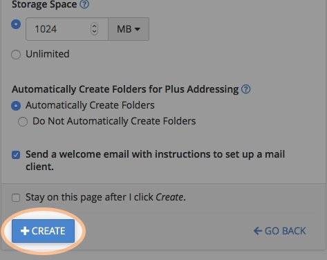 Creating the email address