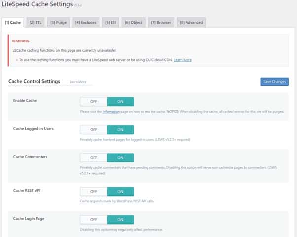 LSCache for wordpress