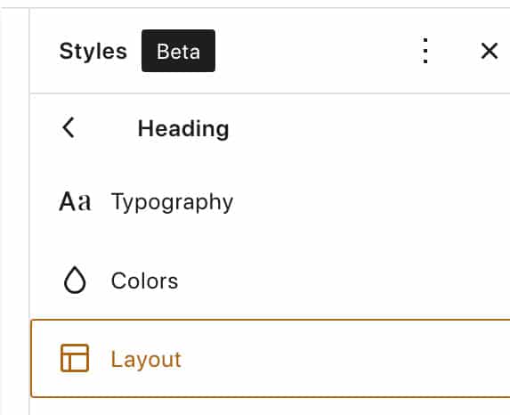Global Styles panel with brand colors and typography