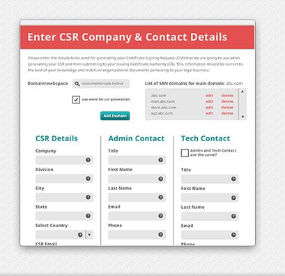 ssl certificate csr contact information