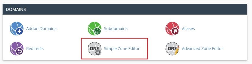 cpanel-simple-zone-editor