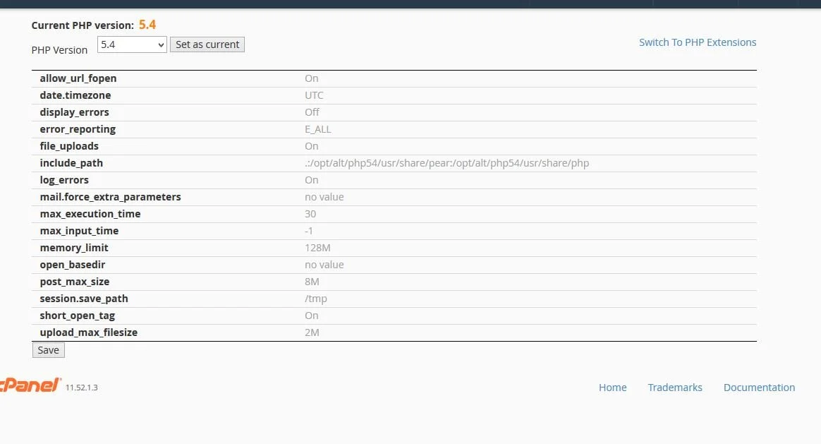 php-settings-options