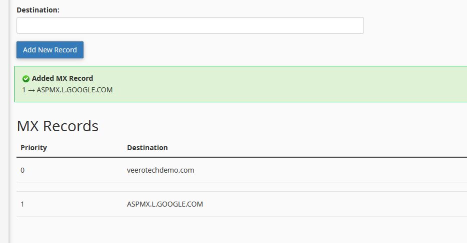 Configure Google Apps in cPanel - Google MX Records Settings in cPanel