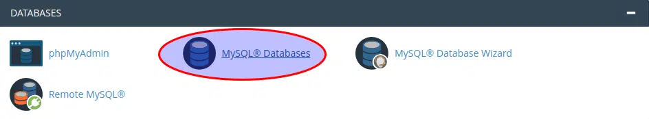 cPanel MySQL Databases Tool