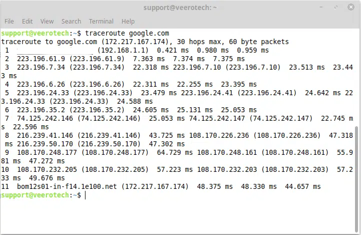 linux-terminal-traceroute