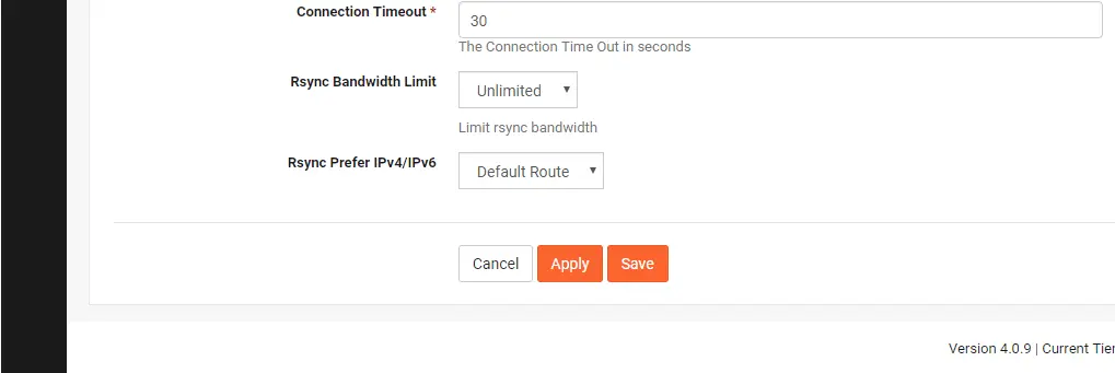 JetBackup Destination Connection