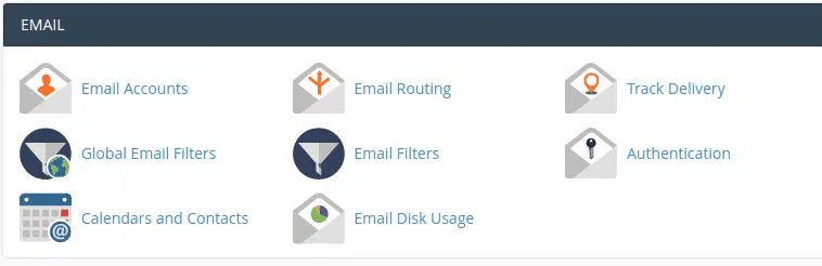 cPanel email panel