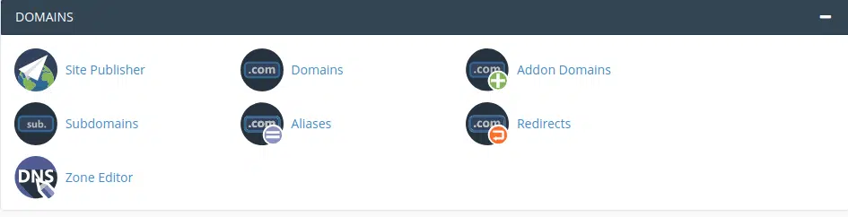 cPanel domains panel