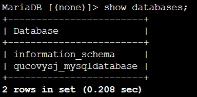 show tables command output in MySQL