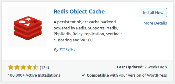 Redis Object Cache plugin for WordPress