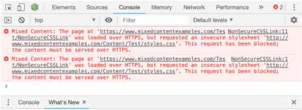 Mixed content errors