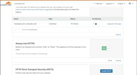 Cloudflare CDN settings