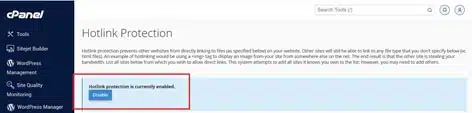 Address hotlink protection and Mod security