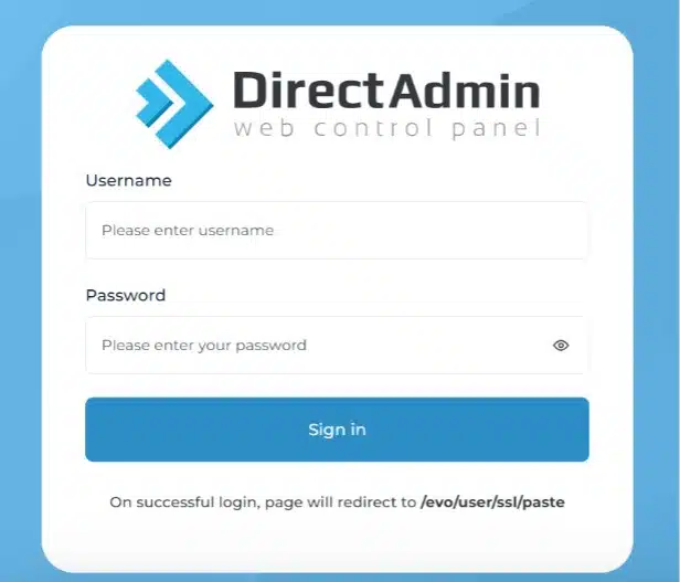 Login to DirectAdmin