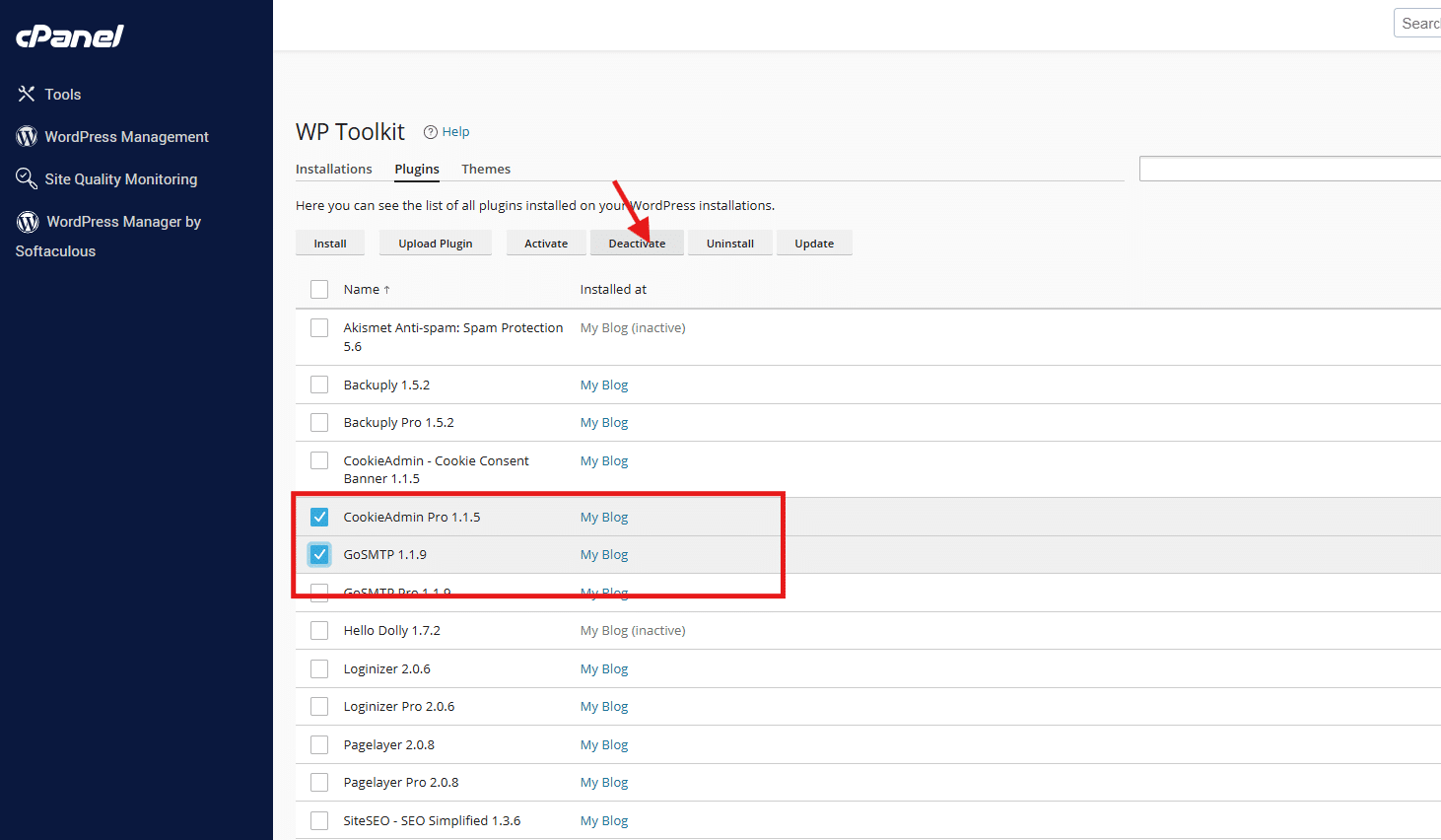 WordPress Toolkit in cPanel