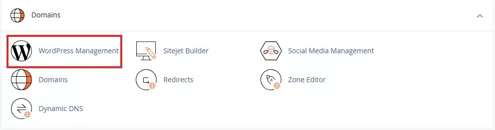 Wordpress management in cPanel