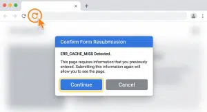 ERR_CACHE_MISS Error in Google Chrome