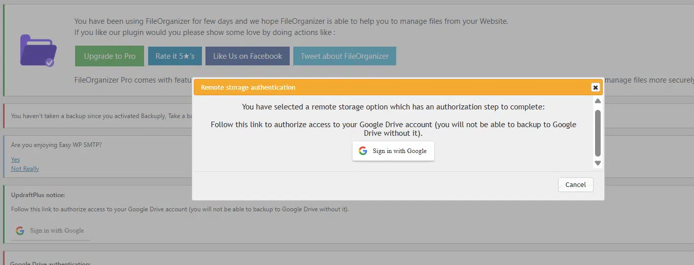 Configure UpdraftPlus Plugin